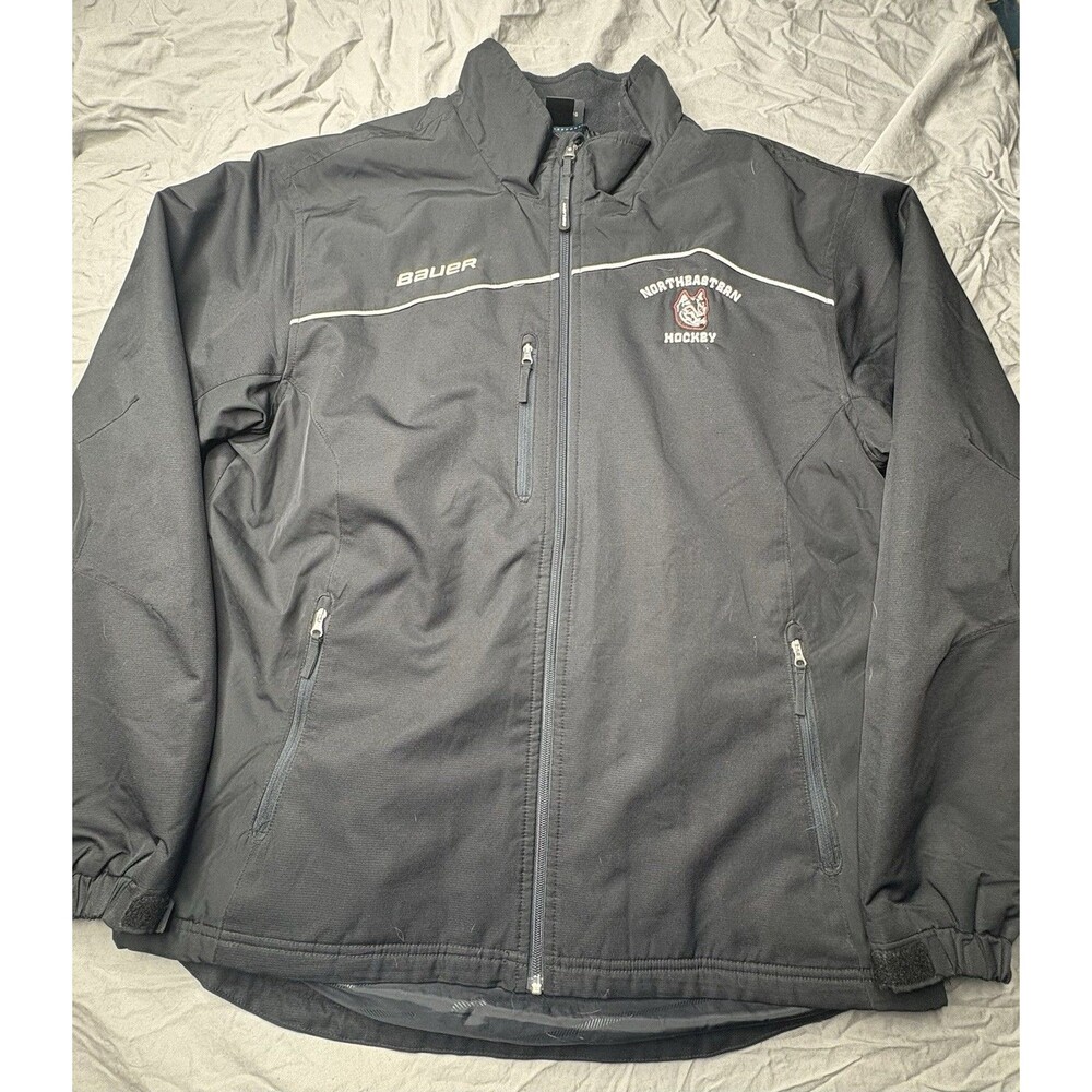 Bauer Team Mens Jacket Black Northeastern University Hockey Team Issued Mens Lrg